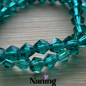 Csiszolt üvegkristály füzér - 4mm - 60db - kellékek & szerszámok - gyöngyfűzés kellékek - üveggyöngy - Meska.hu