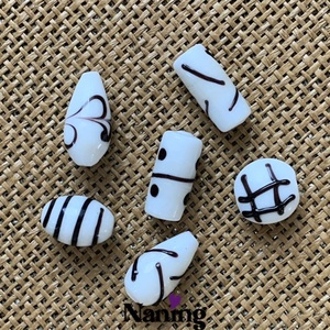 6db kézzel készített üveggyöngy - 20-25mm  - kellékek & szerszámok - gyöngyfűzés kellékek - üveggyöngy - Meska.hu