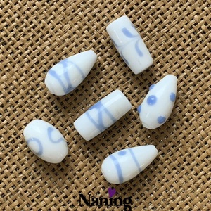 6db kézzel készített üveggyöngy - 20-25mm  - kellékek & szerszámok - gyöngyfűzés kellékek - üveggyöngy - Meska.hu