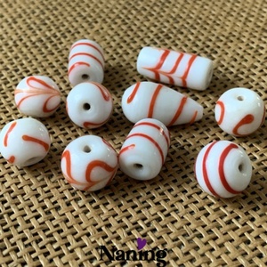 10db kézzel készített üveggyöngy - 20-25mm  - kellékek & szerszámok - gyöngyfűzés kellékek - üveggyöngy - Meska.hu