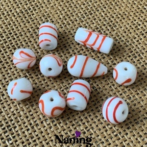 10db kézzel készített üveggyöngy - 20-25mm  - kellékek & szerszámok - gyöngyfűzés kellékek - üveggyöngy - Meska.hu