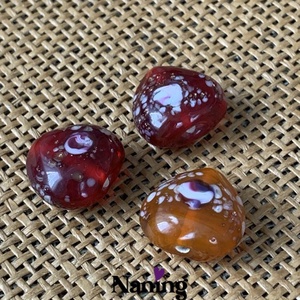 3 db kézzel készített üveggyöngy - 15 - 22mm , Kellékek & szerszámok, Gyöngyfűzés kellékek, Üveggyöngy, Üvegművészet, MESKA