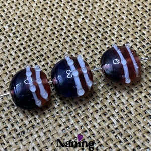 3 db kézzel készített üveggyöngy - 15 - 22mm  - kellékek & szerszámok - gyöngyfűzés kellékek - üveggyöngy - Meska.hu