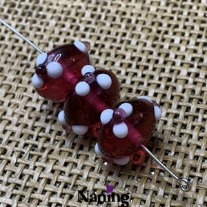 3 db kézzel készített üveggyöngy - 15 - 22mm  - kellékek & szerszámok - gyöngyfűzés kellékek - üveggyöngy - Meska.hu