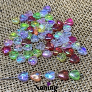 30db szivecske � akrilgyöngy - 9mm � AB fényű vegyes színek - kellékek & szerszámok - gyöngyfűzés kellékek - műanyag gyöngy - Meska.hu