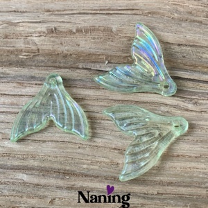 3db sellőuszony - 20mm � fűzhető - átlátszó AB fényű , Kellékek & szerszámok, Gyöngyfűzés kellékek, Műanyag gyöngy, , MESKA