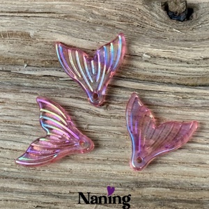 3db sellőuszony - 20mm � fűzhető - átlátszó AB fényű  - kellékek & szerszámok - gyöngyfűzés kellékek - műanyag gyöngy - Meska.hu