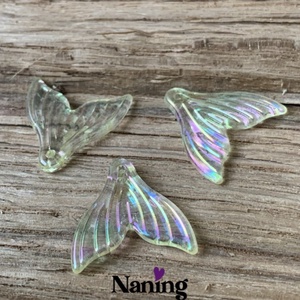 3db sellőuszony - 20mm � fűzhető - átlátszó AB fényű  - kellékek & szerszámok - gyöngyfűzés kellékek - műanyag gyöngy - Meska.hu