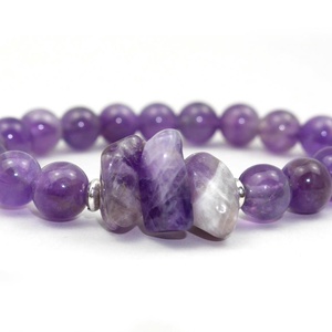 Ametiszt - gumis karkötő, Ékszer, Karkötő, Ásványkarkötő, Ékszerkészítés, Gyöngyfűzés, gyöngyhímzés, MESKA