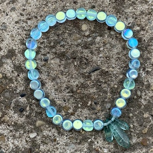 Preciosa cseh üveggyöngy gumis karkötő - türkizkék - ékszer - karkötő - gyöngyös karkötő - Meska.hu