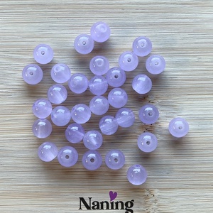 30db üveggyöngy � 8mm � levendulalila (15ft/db) - kellékek & szerszámok - gyöngyfűzés kellékek - üveggyöngy - Meska.hu