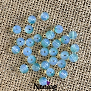 30db üveggyöngy - 8mm - átlátszó/zöldeskék (15ft/db) - kellékek & szerszámok - gyöngyfűzés kellékek - üveggyöngy - Meska.hu