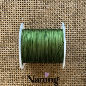 10 méter selyem ékszerzsinór - lombzöld - 0,4mm  (50ft/m), Kellékek & szerszámok, Rövidáru, Fonal, cérna, Kevert fonal, , MESKA