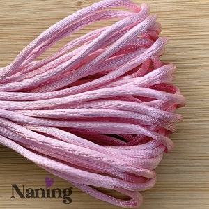 5 méter szatén selyemzsinór - babarózsaszín - 2mm  (60ft/m), Kellékek & szerszámok, Rövidáru, Fonal, cérna, Kevert fonal, , MESKA