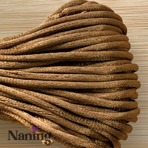 5 méter szatén selyemzsinór - aranybarna - 2mm  (60ft/m), Kellékek & szerszámok, Rövidáru, Fonal, cérna, Kevert fonal, , MESKA