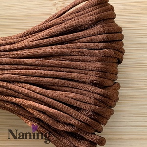 5 méter szatén selyemzsinór - bársonybarna - 2mm  (60ft/m), Kellékek & szerszámok, Rövidáru, Fonal, cérna, Kevert fonal, , MESKA