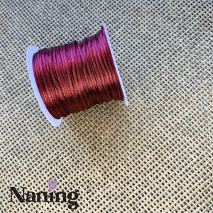 10 méter szatén selyemzsinór - burgundi - 1,5mm  (60ft/m), Kellékek & szerszámok, Rövidáru, Fonal, cérna, Kevert fonal, , MESKA