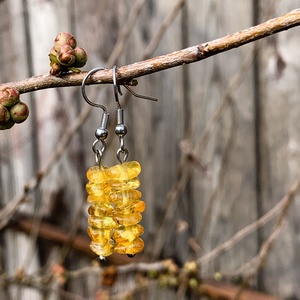 Borostyán csipsz fülbevaló - orvosi fém szerelékkel/akasztóval, Ékszer, Fülbevaló, Lógó fülbevaló, Ékszerkészítés, MESKA