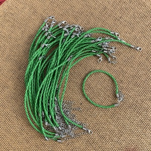 10 db fonott bőr karkötő alap, lánchosszabbítóval   (50ft/db) - kellékek & szerszámok - ékszerkellék - karkötő alap - Meska.hu