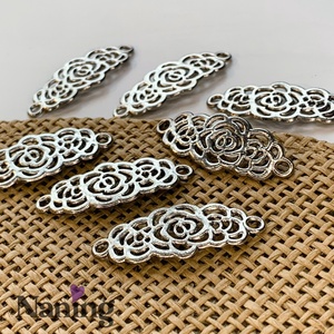 2 db áttört, rózsamintás köztes/összekötőelem, Kellékek & szerszámok, Gyöngyfűzés kellékek, Fém köztesek, , MESKA