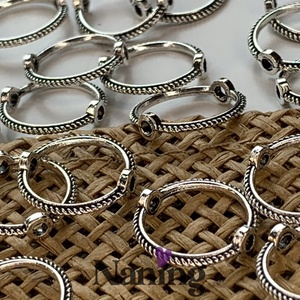 4 db gyöngykeret - távtartó - gyöngytartó - 13mm � antik ezüst  (70ft/db) - kellékek & szerszámok - gyöngyfűzés kellékek - fém köztesek - Meska.hu