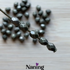 50db fazettált köztes/összekötőelem � 4mm - antik bronz   (6ft/db) - Meska.hu