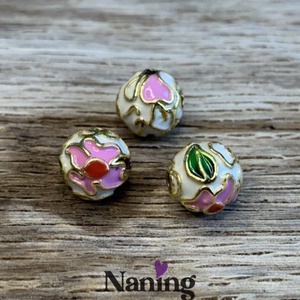 2db rekeszzománc (cloissone) gyöngy - 8mm  (150ft/db) - kellékek & szerszámok - gyöngyfűzés kellékek - fém köztesek - Meska.hu