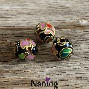 2db rekeszzománc (cloissone) gyöngy - 8mm  (150ft/db) - kellékek & szerszámok - gyöngyfűzés kellékek - fém köztesek - Meska.hu