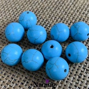 20db türkinit, ásványgyöngy - 14mm (25ft/db), Kellékek & szerszámok, Ásvány alapanyag, Ásványfüzér, , MESKA