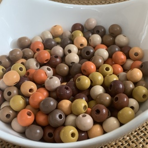 380db festett fagyöngy mix � 8mm � sárga/barna/narancs színválogatás (3ft/db), Kellékek & szerszámok, Gyöngyfűzés kellékek, Fa gyöngy, , MESKA