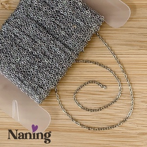 2 méter rozsdamentes acél � ékszerlánc - szemek mérete: 1x1,5mm  (400ft/m), Kellékek & szerszámok, Ékszerkellék, Ékszerlánc, , MESKA