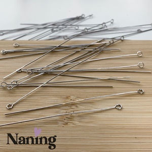 20db rozsdamentes acél - szerelőpálca - golyós/hurkos végű - 70mm  (25ft/db) - kellékek & szerszámok - gyöngyfűzés kellékek - szerelőpálca - Meska.hu