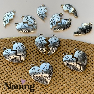 2 db  ANYA/LÁNYA �medálpár - 20x20 mm - antik ezüst - Meska.hu