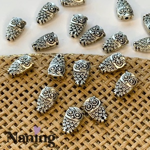 5 db bagoly összekötőelem/köztes - 6x10mm � antik ezüst  (100ft/db) - kellékek & szerszámok - gyöngyfűzés kellékek - fém köztesek - Meska.hu