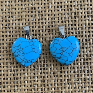 Ásvány szív medál - 2 db  (500ft/db), Kellékek & szerszámok, Ásvány alapanyag, Ásvány figura, , MESKA