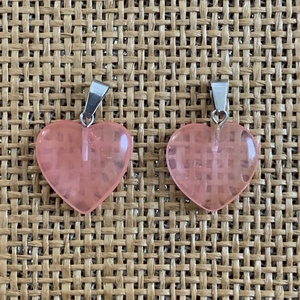 Ásvány szív medál - 2 db  (500ft/db) - kellékek & szerszámok - ásvány alapanyag - ásvány figura - Meska.hu