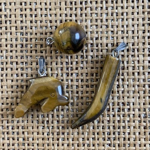 3db tigrisszem ásványmedál   (400ft/db) - kellékek & szerszámok - ásvány alapanyag - ásvány figura - Meska.hu