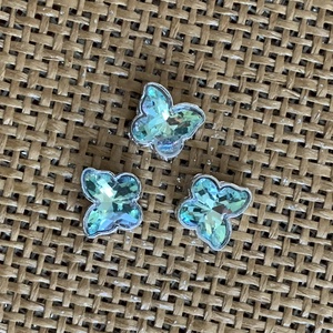 3 db fém köztes/összekötőelem csiszolt üveg betéttel - cicafej/pillangó - kellékek & szerszámok - ásvány alapanyag - splitter - Meska.hu