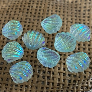 15 db átlátszó - irizáló - türkiz - kagyló kaboson - (30ft/db) - kellékek & szerszámok - gyöngyfűzés kellékek - műanyag gyöngy - Meska.hu
