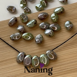 20db PRECIOSA cseh üvegszirom � préselt üveggyöngy � 6x8mm  (25ft/db) - kellékek & szerszámok - gyöngyfűzés kellékek - preciosa kristály - Meska.hu