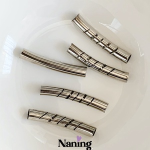 20db irdalt - ívelt csőköztes - 5x32mm - (20ft/db), Kellékek & szerszámok, Gyöngyfűzés kellékek, Fém köztesek, Ékszerkészítés, MESKA