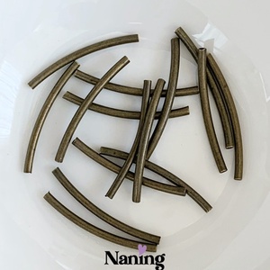 30db - ívelt csőköztes - 2x30mm - (15ft/db)  - kellékek & szerszámok - gyöngyfűzés kellékek - fém köztesek - Meska.hu