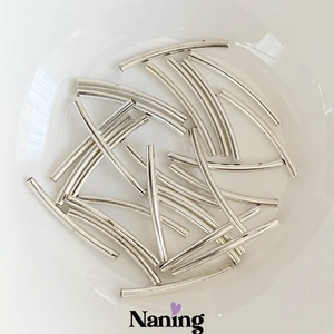 30db - ívelt csőköztes - 2x30mm - (15ft/db)  - kellékek & szerszámok - gyöngyfűzés kellékek - fém köztesek - Meska.hu