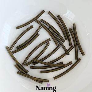 30db - ívelt csőköztes - 2x25mm - (15ft/db), Kellékek & szerszámok, Gyöngyfűzés kellékek, Fém köztesek, , MESKA