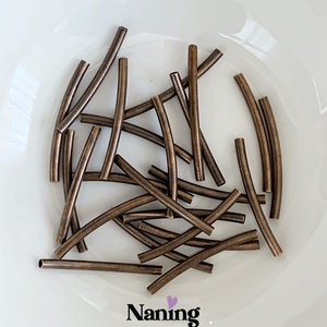 30db - ívelt csőköztes - 2x25mm - (15ft/db) - kellékek & szerszámok - gyöngyfűzés kellékek - fém köztesek - Meska.hu