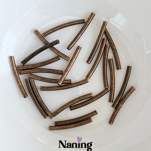 40db - ívelt csőköztes - 2x20mm (10ft/db), Kellékek & szerszámok, Gyöngyfűzés kellékek, Fém köztesek, , MESKA