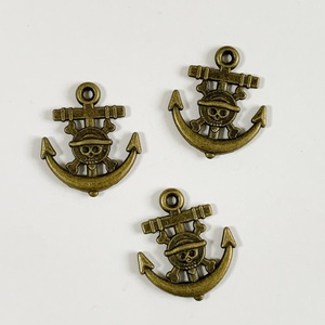 6db VASMACSKA - kalóz - antik bronz - 19x22mm  (80ft/db), Kellékek & szerszámok, Ékszerkellék, Charmok, , MESKA