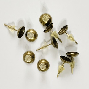 20pár/40db - antik bronz - bedugós fülbevaló alap - 9mm  (30ft/pár), Kellékek & szerszámok, Ékszerkellék, Fülbevaló alap, , MESKA