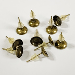 20pár/40db - antik bronz - bedugós fülbevaló alap - 9mm  (30ft/pár) - kellékek & szerszámok - ékszerkellék - fülbevaló alap - Meska.hu