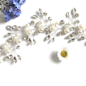 ESKÜVŐI - gyöngyös/strasszos - hajdísz/hajpánt - koszorú, Esküvő, Hajdísz, Fejkoszorú, , MESKA